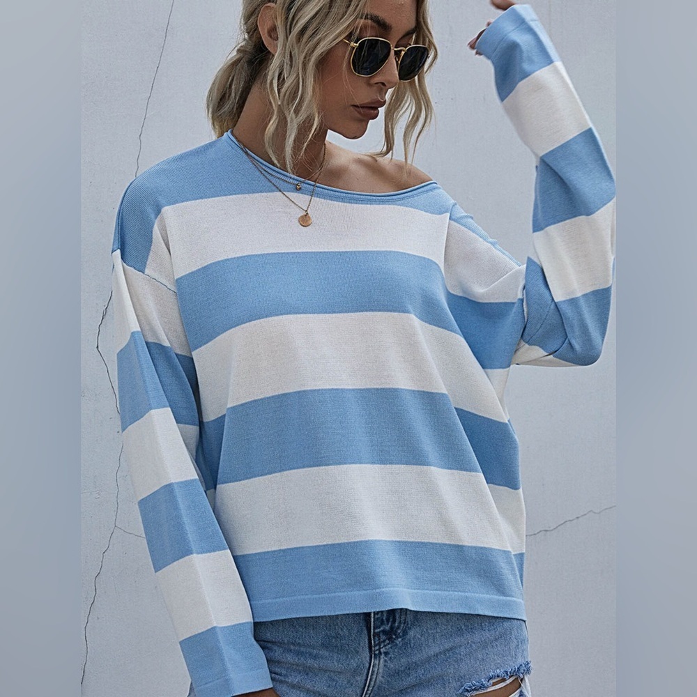 Striped Casual Long Sleeve Knit Top